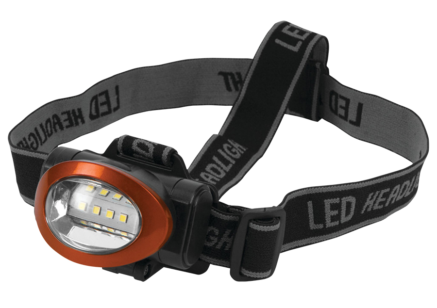 LED Headlamp w/ Adjustable Band - 200 Lumens - Storage